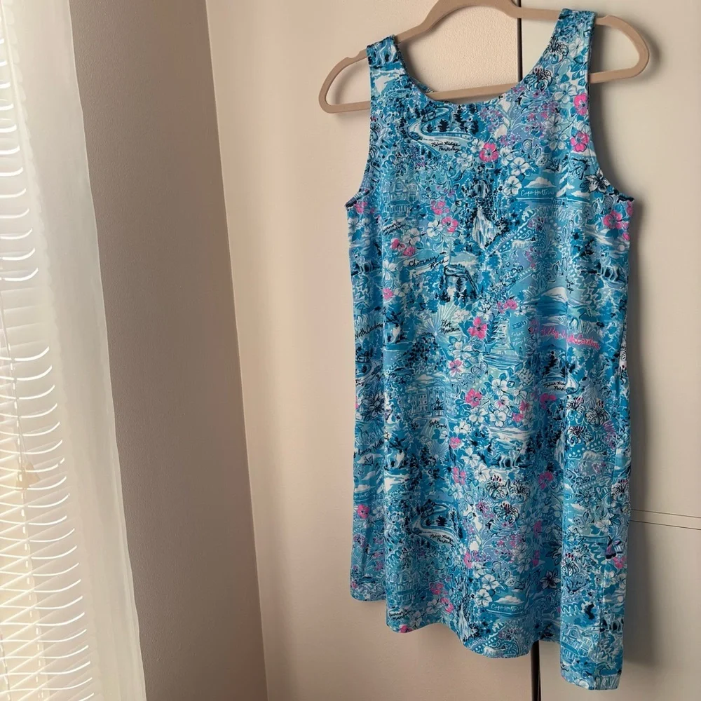 Lilly Pulitzer Kristen Dress Loves NC Blue Peri Print Medium NWOT - Picture 2 of 2